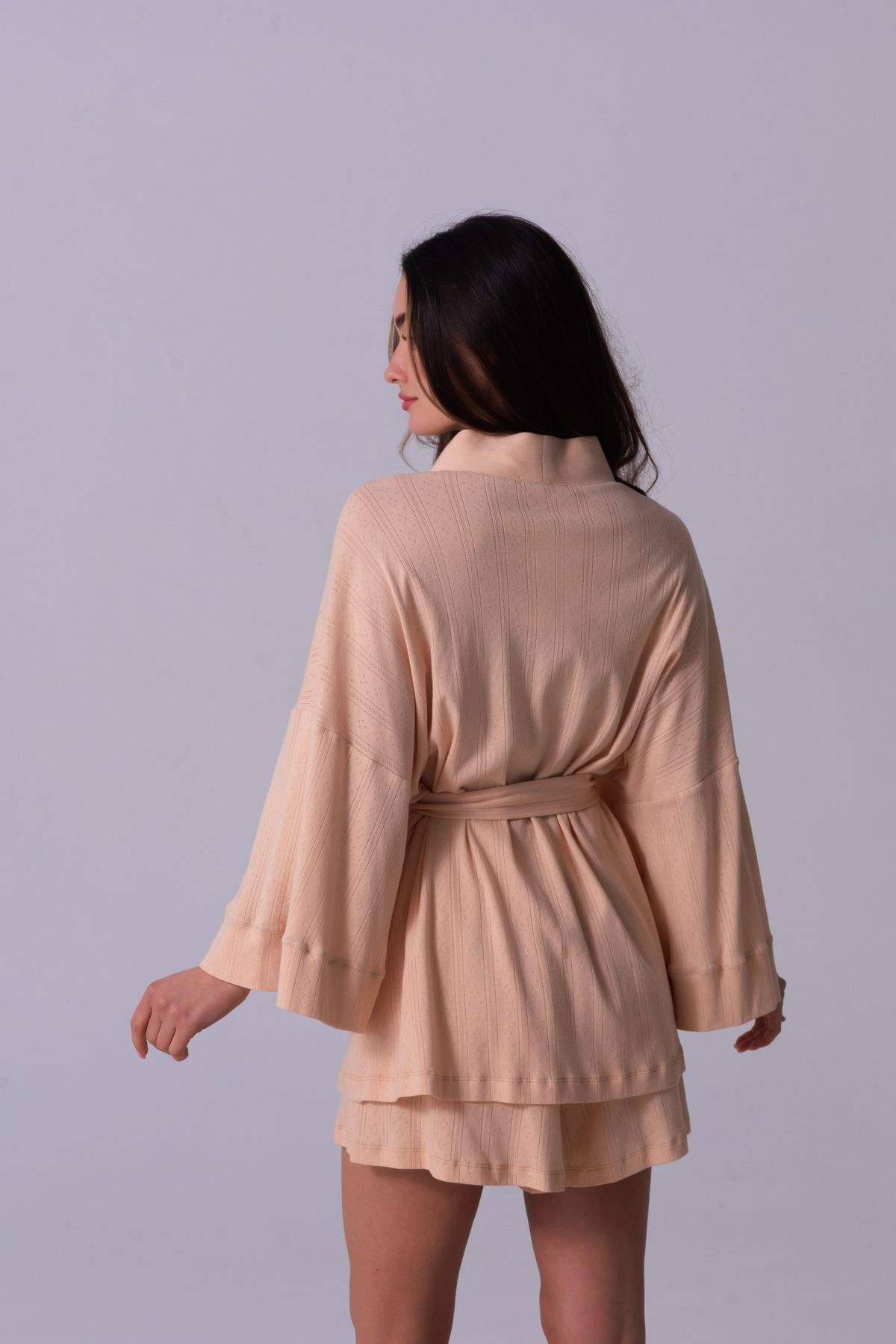 Кімоно з шортами бежевого кольору BEIGE054050RB-01 фото