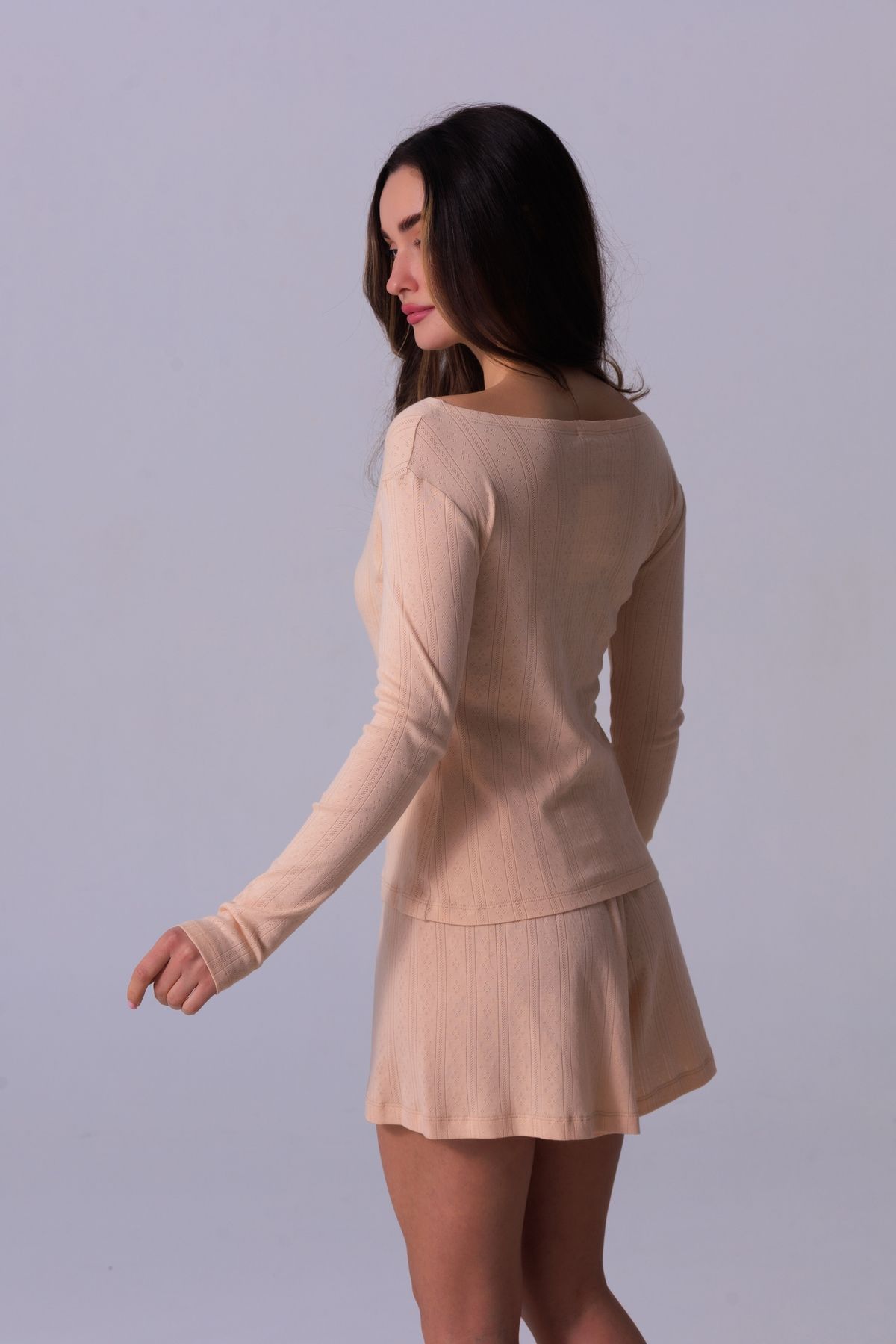 Лонг приталений з шортами бежевого кольору BEIGE048050RB-01 фото