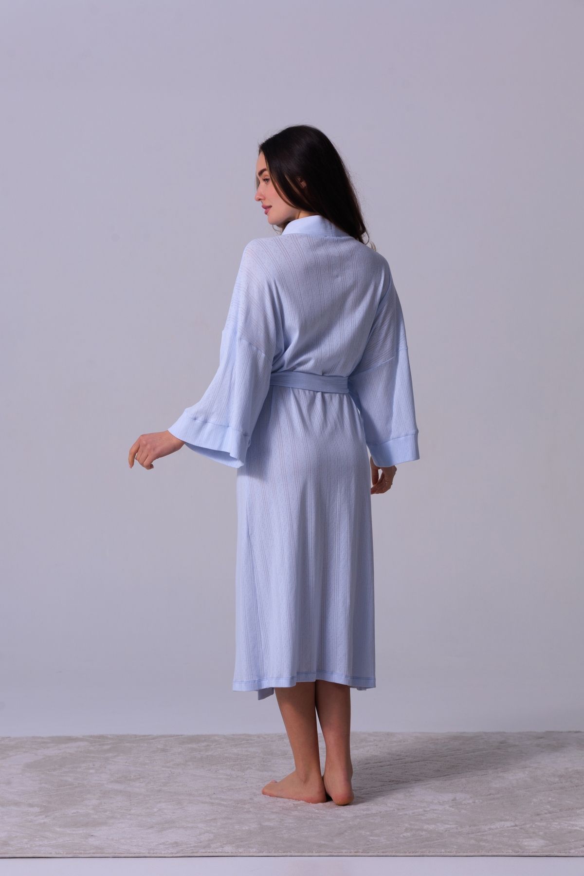 Халат midi блакитного кольору BLUE055RB-01 фото