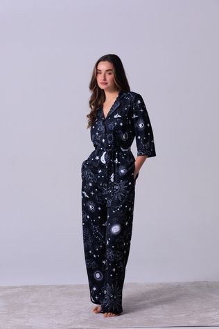 Жакет зі штанами принт "Астрологія" чорний ASTROBLK016017SP-01 фото