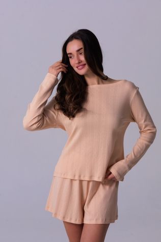 Лонг вільного крою з шортами бежевого кольору BEIGE047050RB-01 фото